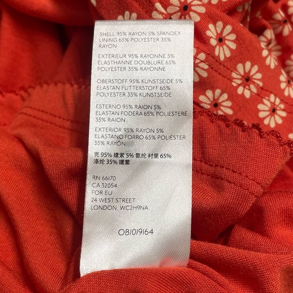 Anthropologie Maeve Brianne Floral Cowl Neck Dress Size Small Orange Floral - Picture 6 of 12